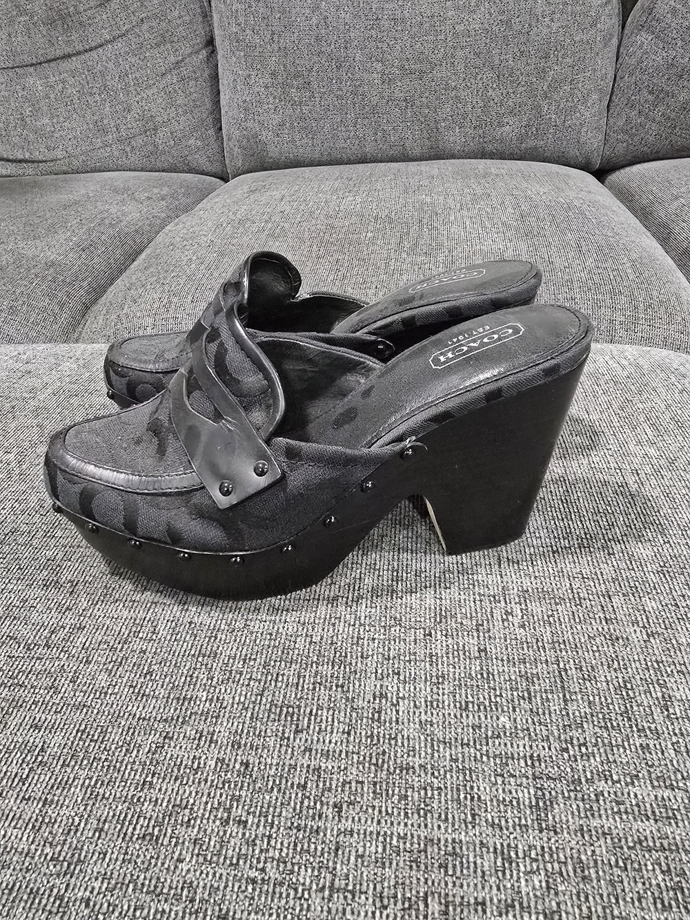Coach Black Platform Clogs - Women's Slip-On Heels